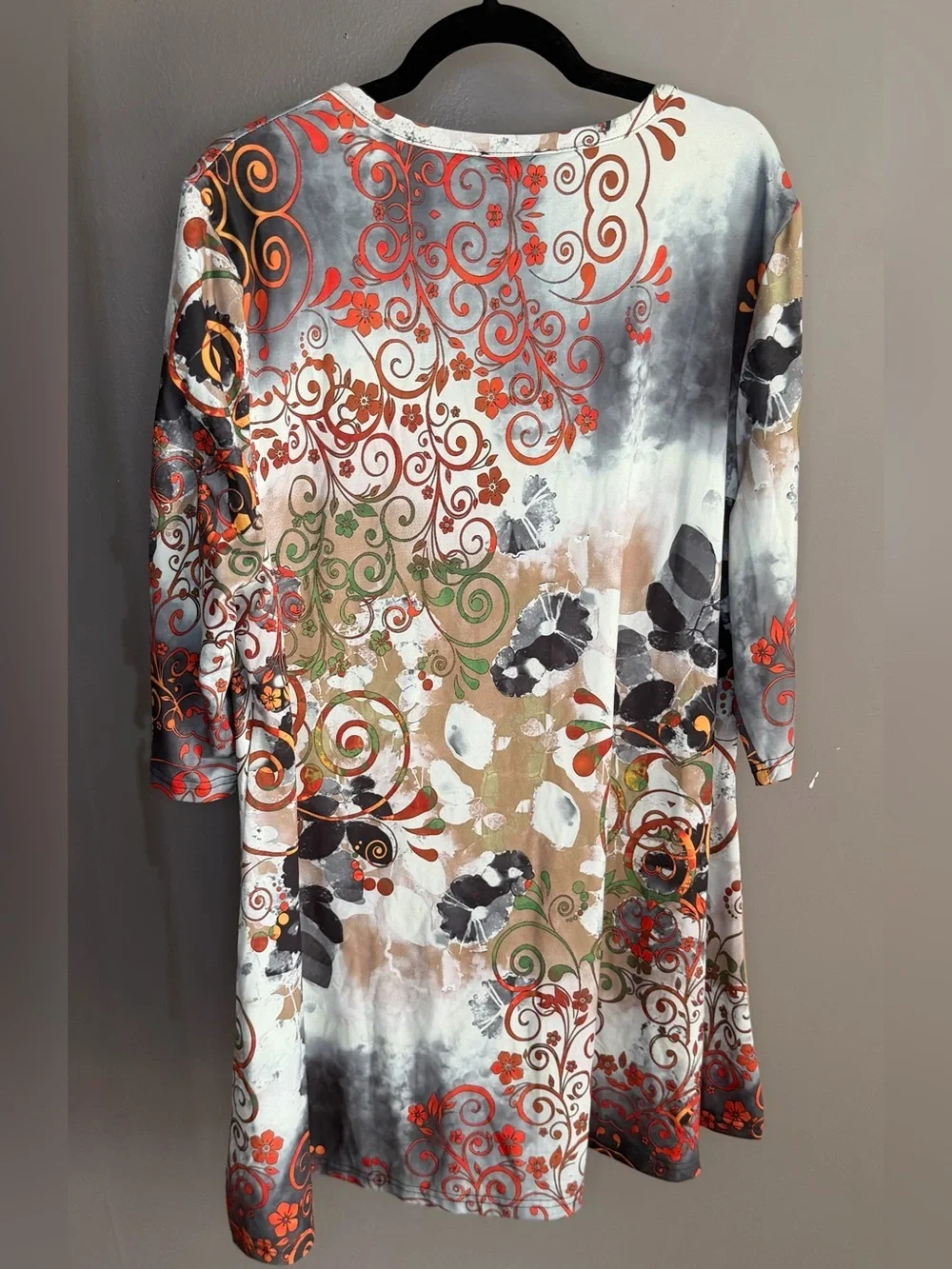 Lily Firmiana NWT 1X Abstract Floral Art Tunic Dress Boho Stretch Luxe Chic - Picture 9 of 9
